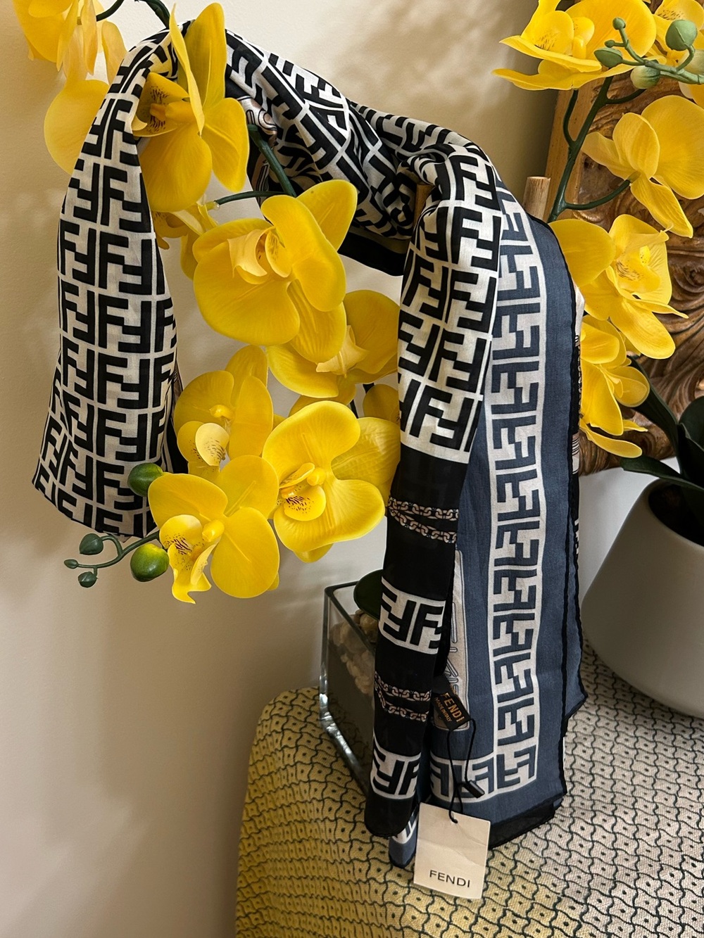 NWT FENDI Authentic Long Silk Scarf - Unisex